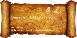 Geszler Liliána névjegykártya